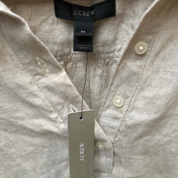 NWT New J. CREW beige cotton blouse shirt M medium - Picture 2 of 6